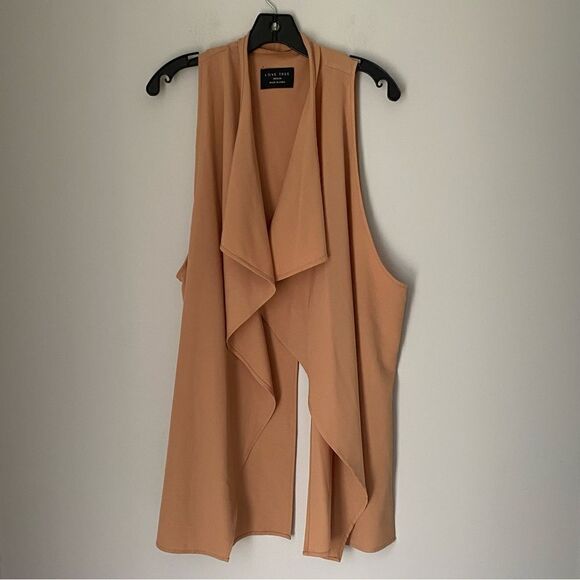 Love Tree Women’s Open Water Fall Front Duster Vest size M Cream - Picture 1 of 5